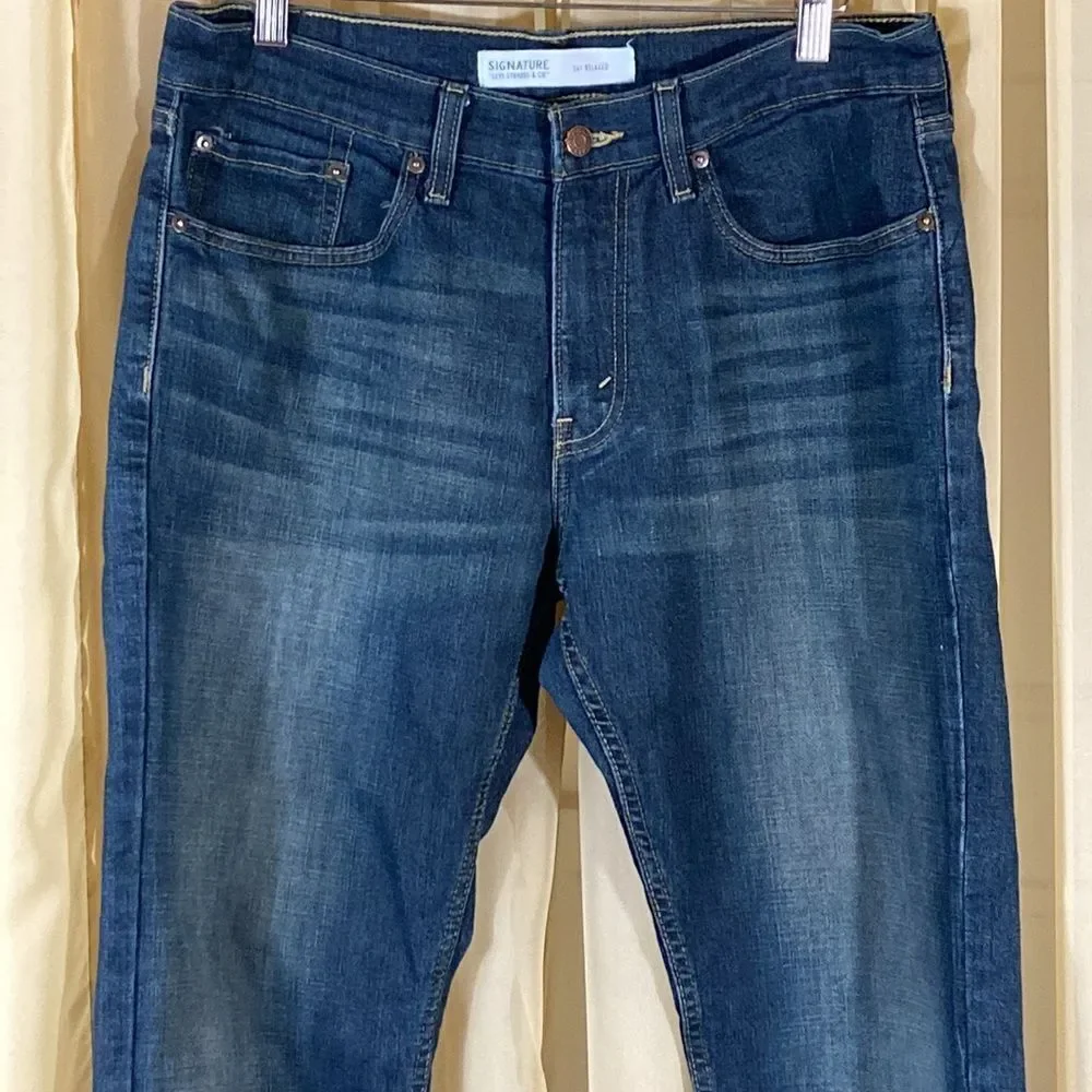 SIGNATURE LEVI STRAUSS & CO S61 RELAXED MEN BLUE Jeans SIZE 32X32